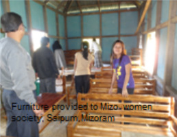 Furniture Provided to mizo. Women society, Saipum, Mizoram