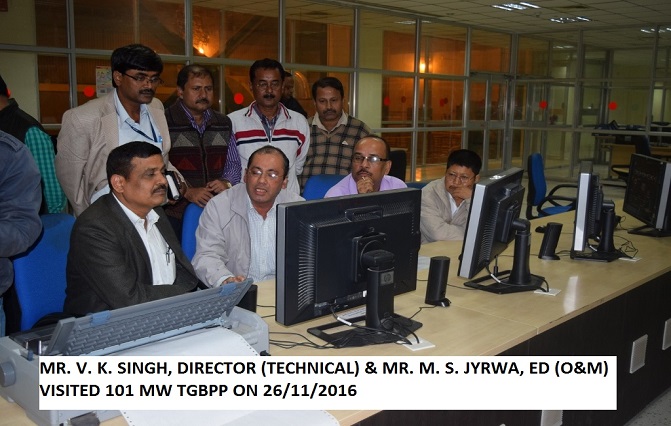 Mr. V.K Singh, Director(Tech) & Mr. M.S.Jyrwa, ED(O & M) visited 101 MB TGBPP on 26/11/2016