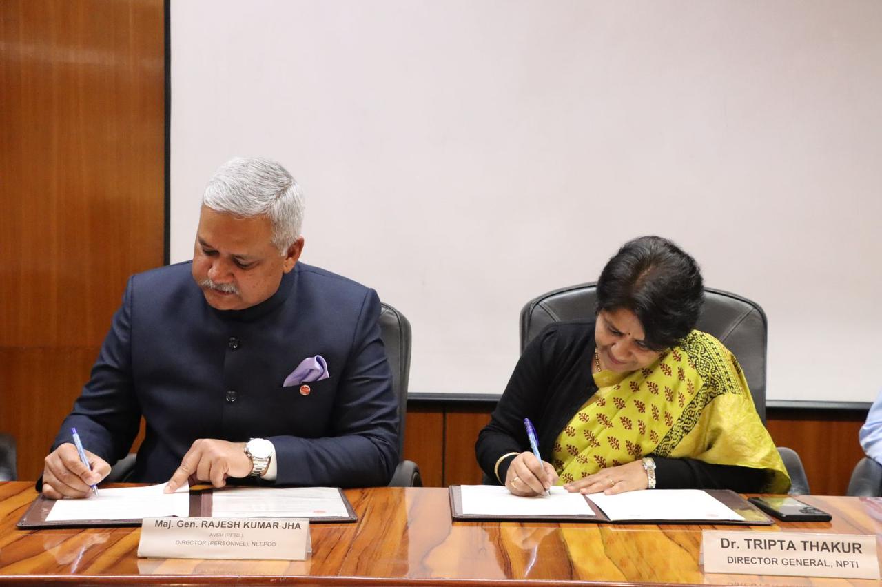 1st MoU was signed between NEEPCO and NPTI