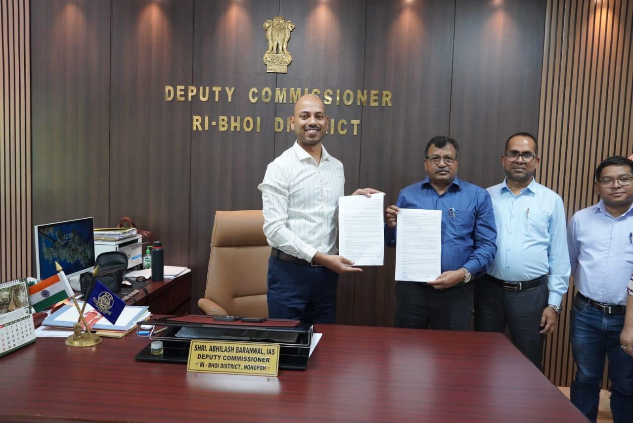 NEEPCO has signed a Memorandum of Agreement (MoA) with the Deputy Commissioner, Ri-Bhoi District.