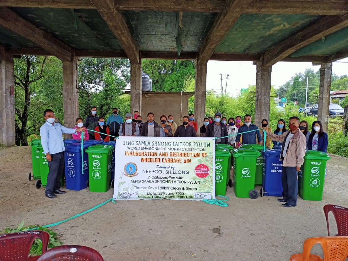 Inauguration and Distribution of Wheeled Carbage Bin at Laitkor Shillong.