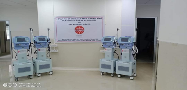 Critical Care ICU Ventilators donated to the Civil Hospital, Aizawl, Mizoram